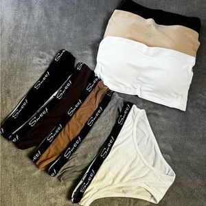 5 pairs of underwear + 3 seamless bras